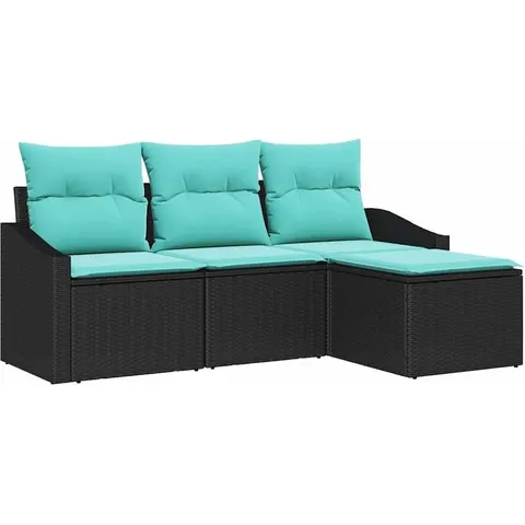 vidaXL Ensemble de Canapés 4 pc Noir polyrotin – 962621 – image 2