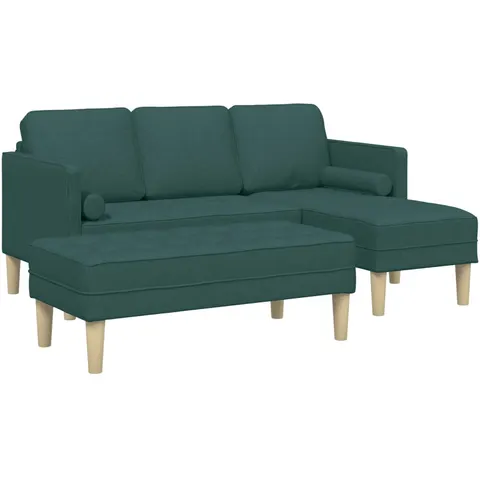 vidaXL Ensemble de Canapés 2 pc Vert foncé Polyester – 785633 – image 2