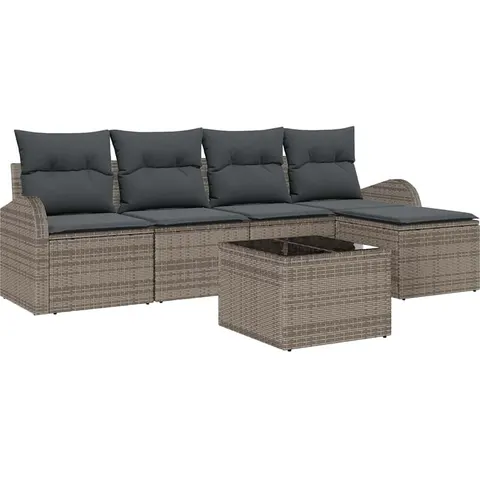 vidaXL Ensemble de Canapés 6 pc Gris polyrotin – 349491 – image 3