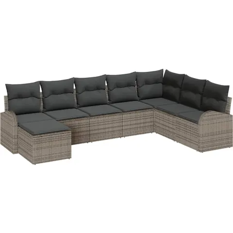 vidaXL Ensemble de Canapés 8 pc Gris polyrotin – 350992 – image 3
