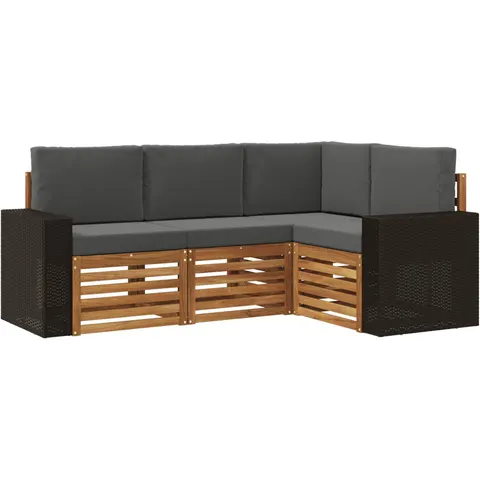 vidaXL Ensemble de canapés d'extérieur 4 pc Polyester – 690425 – image 3