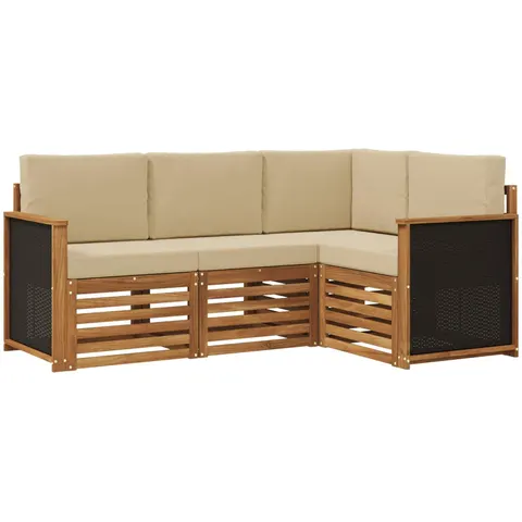 vidaXL Ensemble de canapés d'extérieur 4 pc Polyester – 690234 – image 3