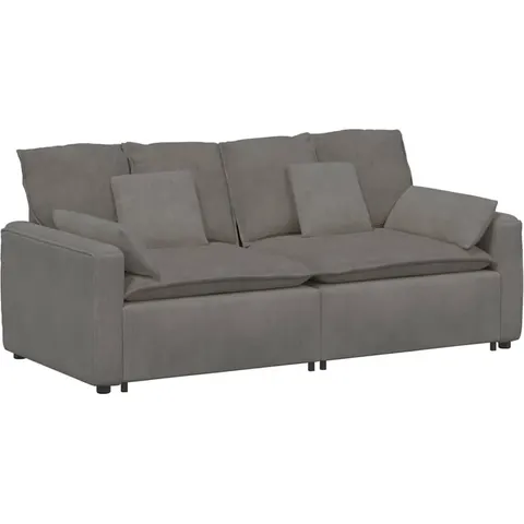vidaXL Canapé modulable avec coussins gris clair – 641519 – image 2