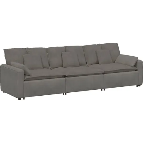 vidaXL Canapé modulable avec coussins gris clair – 641212 – image 2