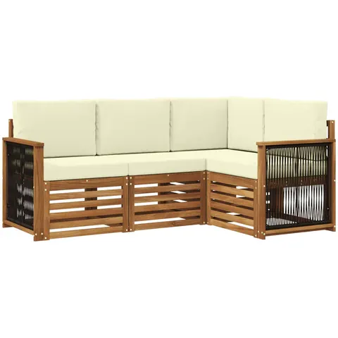 vidaXL Ensemble de canapés d'extérieur 4 pc Polyester – 690302 – image 3