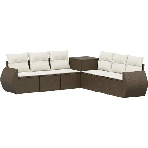 vidaXL Ensemble de Canapés 7 pc Marron et crème blanche – 884704 – image 2