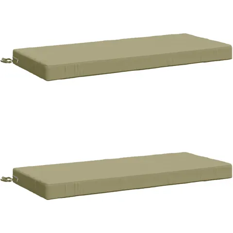 vidaXL Coussins de Banc SOEST 2 pc 100 % polyester Vert clair – 470281 – image 2