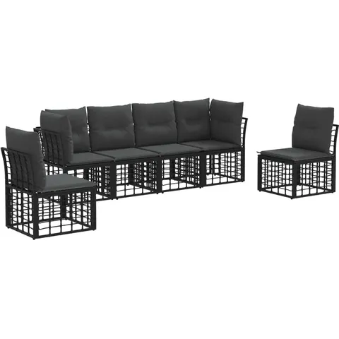 vidaXL Ensemble de canapés d'extérieur Noir Polyester – 555698 – image 2