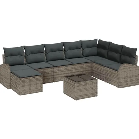 vidaXL Ensemble de Canapés 9 pc Gris polyrotin – 351098 – image 2