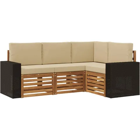 vidaXL Ensemble de canapés d'extérieur 4 pc Polyester – 690432 – image 3