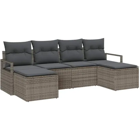 vidaXL Ensemble de Canapés 6 pc Gris polyrotin – 960757 – image 3