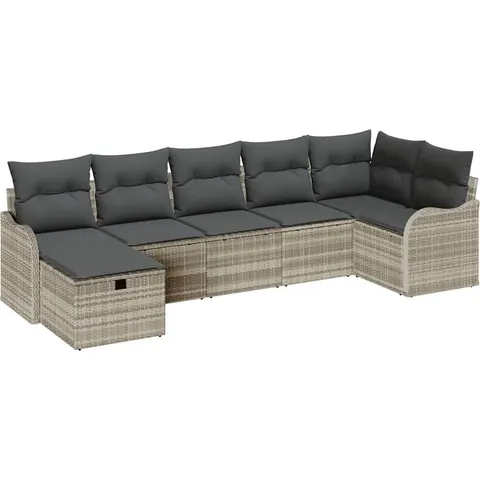 vidaXL Ensemble de canapé de jardin 7 pc Poly rotin – 404527 – image 2