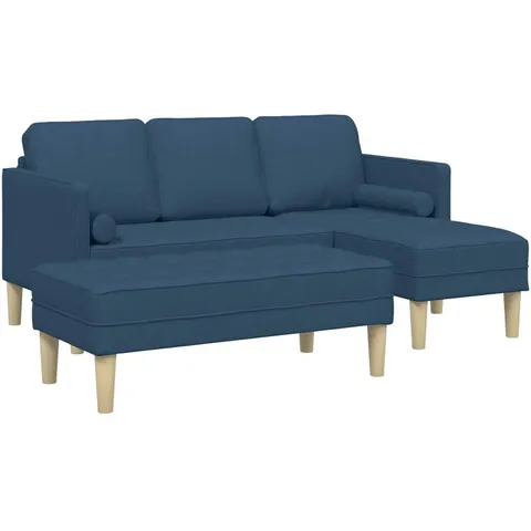 vidaXL Ensemble de Canapés 2 pc Bleu Polyester – 785664 – image 2