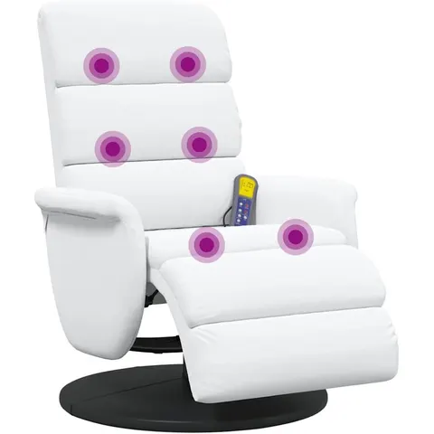 vidaXL Fauteuil inclinable Blanc PU – image 2