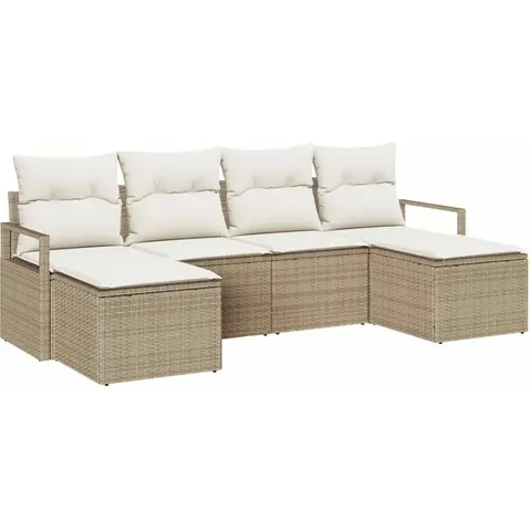vidaXL Ensemble de Canapés 6 pc Beige polyrotin – 960771 – image 3