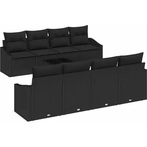 vidaXL Ensemble de Canapés 7 pc Noir polyrotin – 355935 – image 2