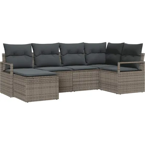 vidaXL Ensemble de Canapés 6 pc Gris polyrotin – 353894 – image 2