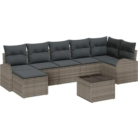 vidaXL Ensemble de Canapés 8 pc Gris polyrotin – 350794 – image 2