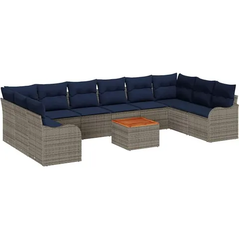 vidaXL Ensemble de canapé de jardin 10 pc Gris polyrotin – 976147 – image 2
