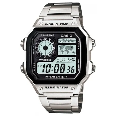 Casio AE-1200WHD-1AVEF Digital Multifunction World Timer Watch – Silver,Grey – image 2