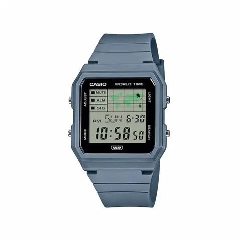 Casio Digital Display Grey Dial Blue Strap Watch – image 2