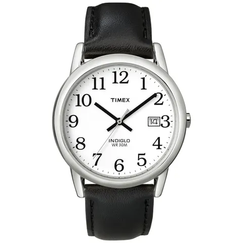 Timex Men's Black Leather Strap Watch – image 2