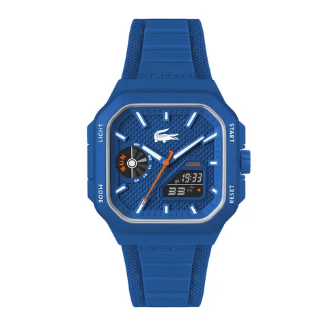 Lacoste Octagonal Shaped Dial Blue Silicone Strap Watch – image 2