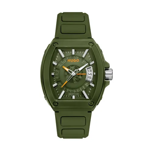 HUGO Men's Green Silicone Strap Watch – image 2