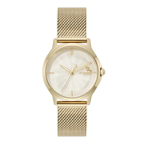 Olivia Burton White Dial Gold Mesh Strap Watch – image 2