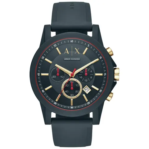 Armani Exchange Blue Dial Mens Silicone Strap Watch – image 2