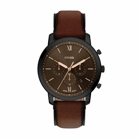 Fossil Neutra Black Dial Brown Leather Strap Watch – image 2