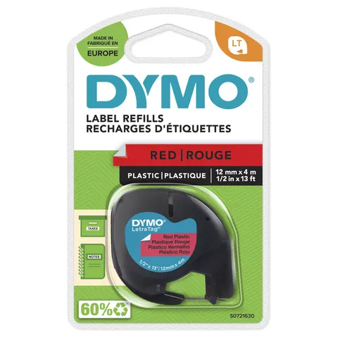 DYMO S0721630 - Labelling tape, plastic, black/red – image 2
