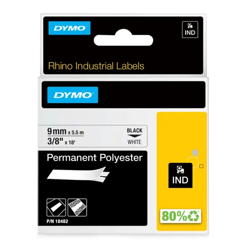 DYMO IND 18482 - DYMO IND polyester, 9 mm, black/white – image 2