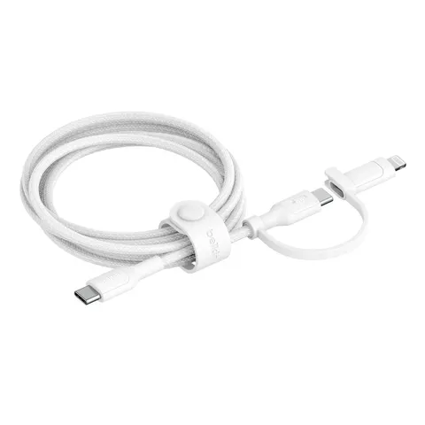 Belkin 1.5m 2-in-1 USB C & Lightning Cable - White – image 2