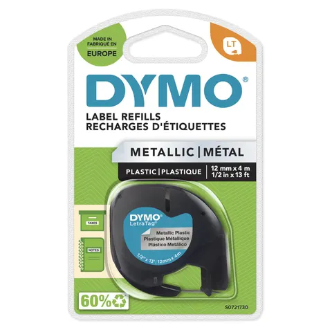 DYMO S0721730 - Labelling tape, plastic, black/metallic silver – image 2