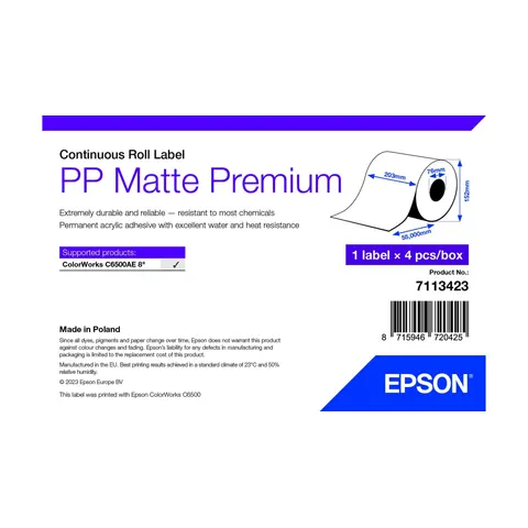 Epson PP Matte Label Premium Continuous Roll 210mm x 55m – image 2