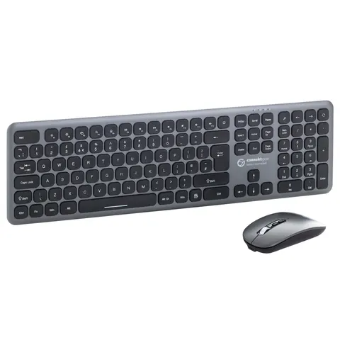 connektgear KB238 Wireless Multimedia UK Layout Keyboard & 5 Button Optical Mouse - Silver With Black Keys – image 2