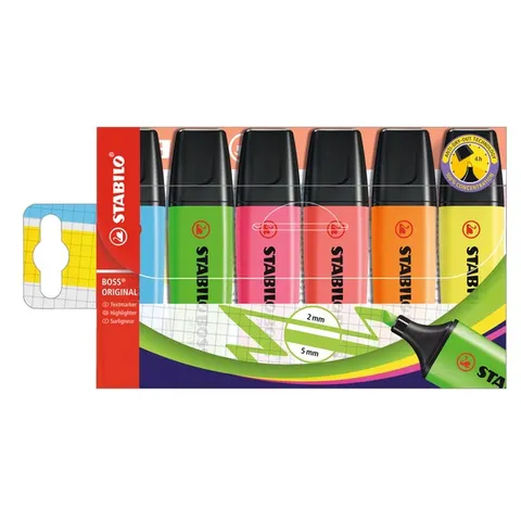 STABILO BOSS ORIGINAL marker 6 pc(s) Chisel tip Multi – image 3
