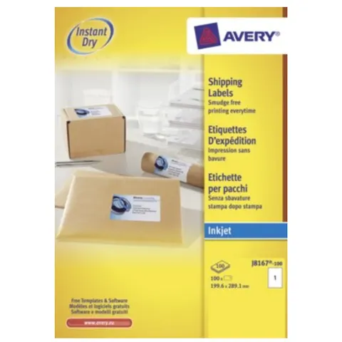 Avery J8167-100 self-adhesive label White 100 pc(s) – image 2
