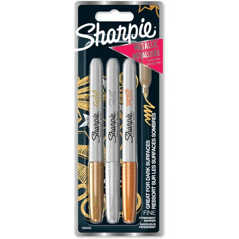 Sharpie Metallic permanent marker Bronze Gold Silver 3 pc(s) – image 2