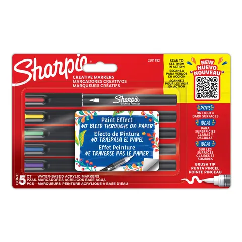Sharpie Creative Marker Acrylic Paint Pens. Brush tip - 5 pcs. – image 2