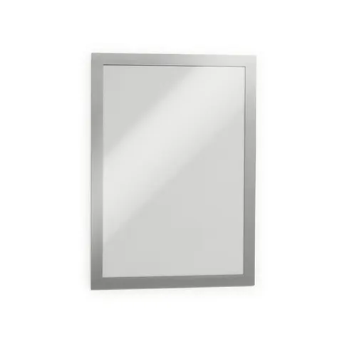 Durable DURAFRAME Self Adhesive Magnetic Signage Frame 2 Pack A4 Silver – image 3