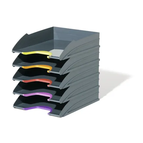 Durable VARICOLOR ECO Stackable Letter Tray Files | A4+ Colour Coded 5 Pack – image 2