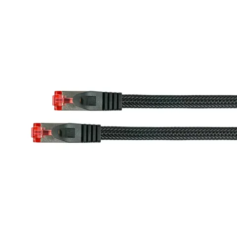 Python Cat.6 Patchkabel mit Nylongeflecht schwarz 0,5m – Bild 2