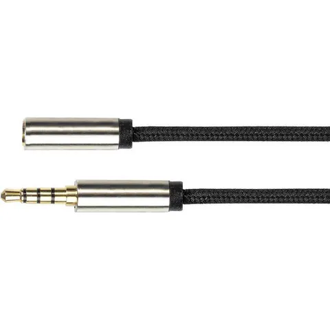 Python Audiokabel 4-pol. Klinkenst. an Buchse schwarz 1m – Bild 2