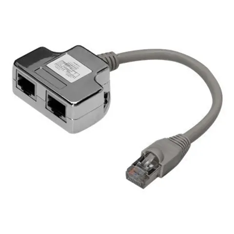 DIGITUS CAT 5e Patchkabel-Adapter, 2x CAT 5e, geschirmt – grau – Bild 2