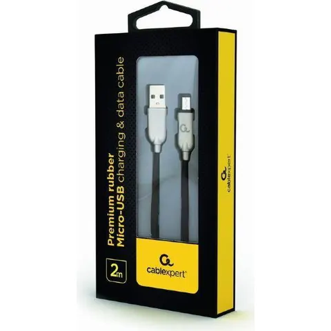 gembird Hochwertiges Micro-USB-Ladekabel, 2 m, schwarz – Bild 2