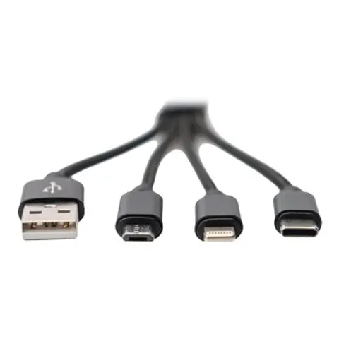 DIGITUS 3-in-1 Ladekabel, USB A-Lightning + Micro USB+USB-C – Bild 2
