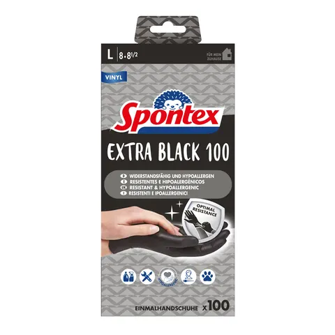Spontex Vinyl-Handschuh Extra Black, Größe L, schwarz – Bild 2