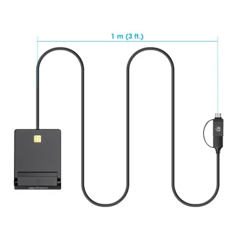 MANHATTAN Chipkartenleser mit USB-C / USB-A Kombo-Stecker – Bild 2